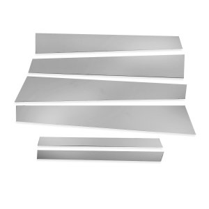 Mercedes S Class Pillar Trims - Omac - S.Steel - Gloss Dark - '07-'13